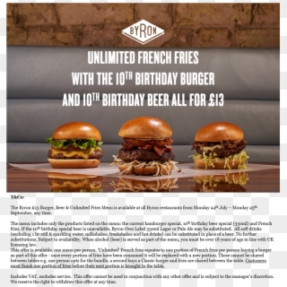 10th Birthday Burger 10th Birthday Beer And Unlimited - Byron Hamburgers Clipart