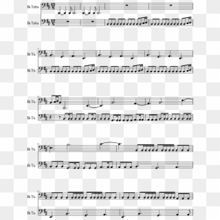 Skyrim Theme Tuba - Beautiful In White Score Clipart