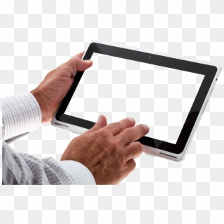Free Png Hand Using Tablet Png Images Transparent - Hands With Tablet Png Clipart