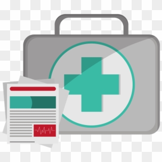 First Aid Briefcase With Safety Report Icon - Briefcase Clipart