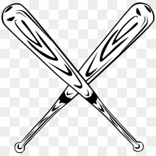 Softball Bats Crossed Clipart - Bat Clip Art Black And White - Png Download