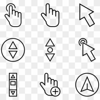 Cursor Icon Packs - Clip Art Black And White - Png Download