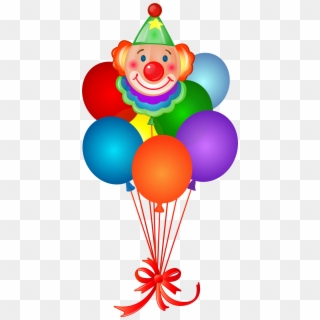 Birthday Balloons With Clown Png Clip Art - Gambar Balon Ulang Tahun Transparent Png