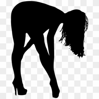 Open - Woman Bent Over Silhouette Clipart