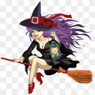 Witch With Lantern Png Clipart - Witch Png Transparent Png