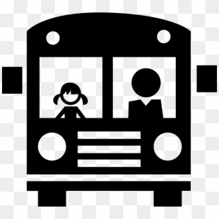 School Bus Front With Passengers Comments - Pick And Drop Icon Clipart