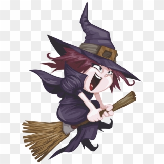 Happy Clipart Witch - Cartoon Halloween Witch Cute - Png Download