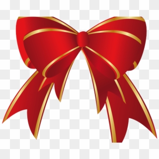 Golden Clipart Gold Ribbon - Red Christmas Bow Clip Art - Png Download