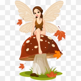Fairy Sitting On A Mushroom Clipart