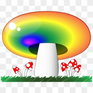 Open - Rainbow Mushroom Png Clipart