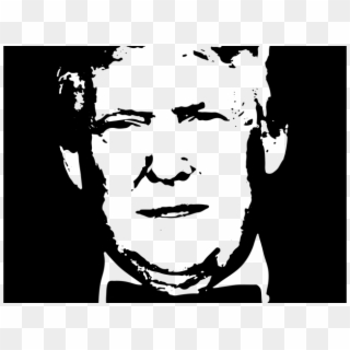 Head Clipart Donald Trump - Black And White Trump - Png Download