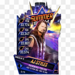 Ajstyles S4 21 Summerslam18 - Wwe Supercard Summerslam 18 Clipart
