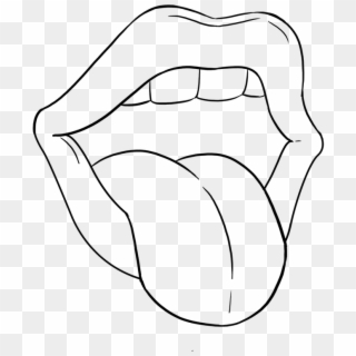 Drawn Tongue Mouth Drawing - Drawing Of Tongue Clipart