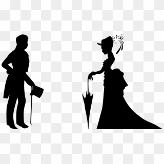 Married Couple Silhouette Clipart - Silhouette - Png Download