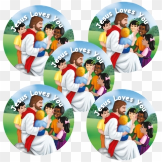 Jesus Loves Me Stickers - Jesus And The Children Clipart