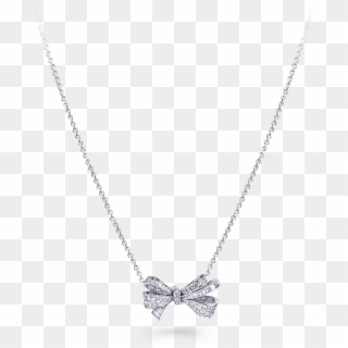 Graff White Diamond Bow Motif Pendant Necklace - Necklace Clipart