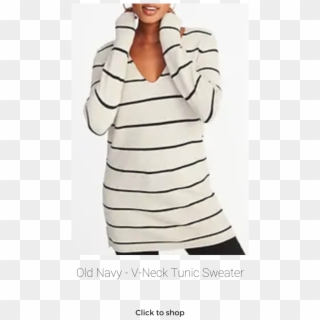 V-neck Tunic Sweater - Girl Clipart