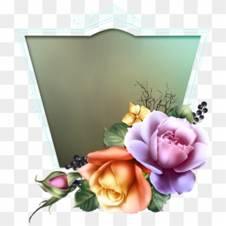 Summer Bouquet Framed Wallpaper, Name Frame, Painted - Floribunda Clipart