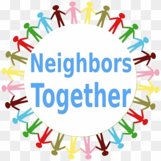 Holding Hands Stick People Multi Coloured Png - Neighbors Together Clipart