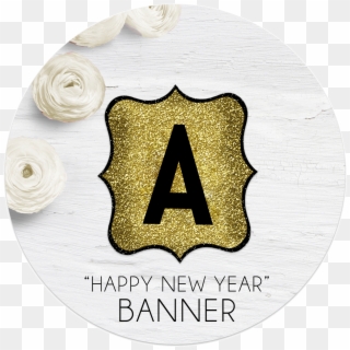 Happy New Year Banner Letters - Emblem Clipart