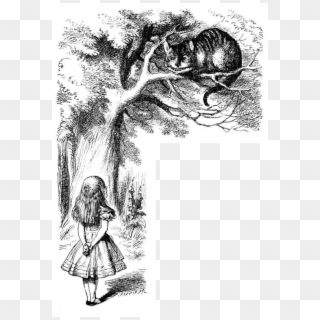 Alice And The Cat - Original Alice In Wonderland Cheshire Cat Clipart