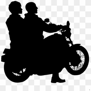 Motorcycle Couple Rider Silhouette Adventure Biker - Casal De Moto Desenho Png Clipart