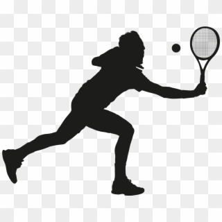 Player Racket People - Person Playing Tennis Silhouette Clipart