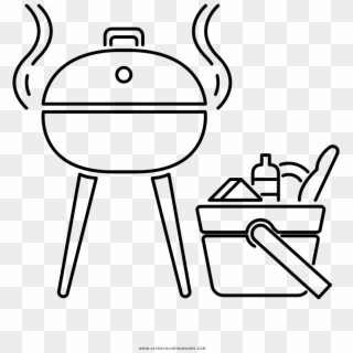 Barbecue Coloring Page - Cartoon Clipart