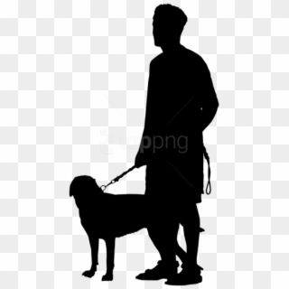 Free Png Man With Dog Silhouette Png - Dog Walking Silhouette Png Clipart