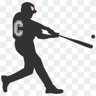 Free Baseball Player Silhouette Batting Png - Baseball Players Black And White Clipart