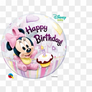 Happy 1st Birthday Girl Minnie Mouse , Png Download - Baby Minnie Mouse Balloon Clipart