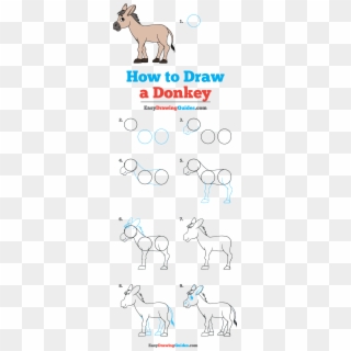 How To Draw Donkey - Draw A Donkey Step By Step Clipart