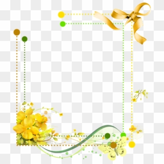 Frame Framework Yellow Bow Wave - Frame Floral Amarelo Png Clipart