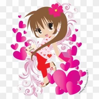 Bonet Graphic Designs - Anime Chibi Valentine Girl Clipart