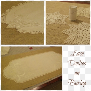 Burlap And Lace Wedding Table Runners - Motif Clipart