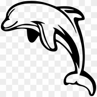 Dolphin Black N White Clipart
