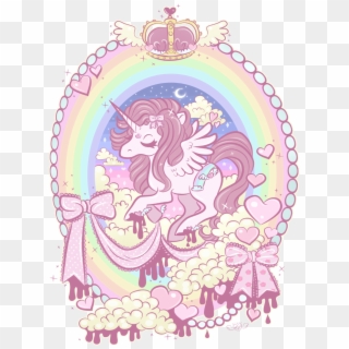 #lolita #unicorn #crown #rainbow #ribbon #love #pinky - Pastel Goth Clipart