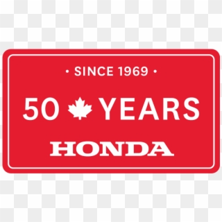Overlaying The Video Is A Red Licence Plate That Reads - Honda 50 Years In Canada Clipart