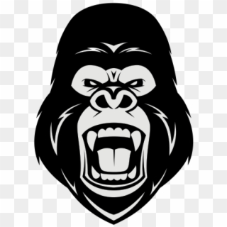Printed Vinyl Angry Shouting - Cartoon Angry Gorilla Face Clipart