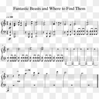 Fantastic Beasts And Where To Find Them Sheet Music - Sheet Music Clipart