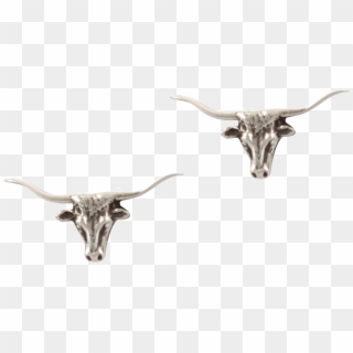 Pinto Ranch Longhorn Silver Cufflinks - Texas Longhorn Clipart