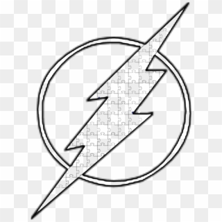 Line Art, Eobard Thawne, Flash, Leaf Png Image With - Flash Autism Symbol Clipart