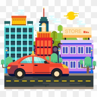 Taxi City Building Plant Png And Vector Image Clipart
