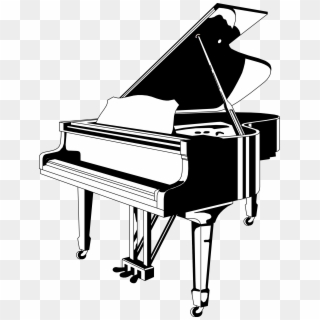Clipart Black White Big Image Png - Piano Black And White Transparent Png