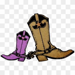 Boots - Purple Cowgirl Boots Cartoon Clipart
