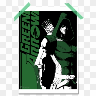 Green Arrow Minimalist Poster - Cartoon Clipart