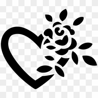 This Free Icons Png Design Of Rose And Heart - Love Black And White Clipart