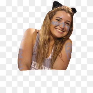 A Female Student Wearing Facepainting And A Cat-ear - Girl Clipart