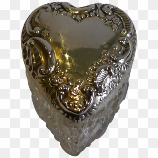 Small Antique Cut Crystal Heart Shaped Box - Heart Clipart