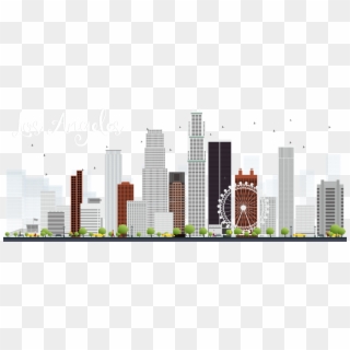 Los Angeles Skyline Clip Art - Vector Graphics - Png Download